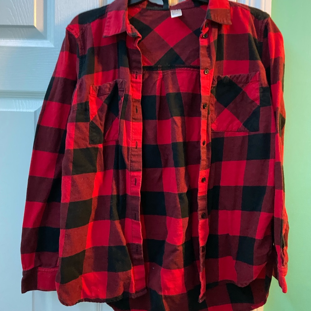 Divided Red & Black flannel button up